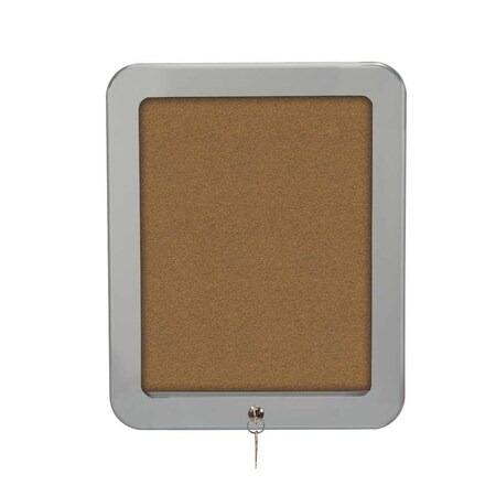 United Visual Products Outdoor Enclosed Combo Board, 72"x36", Satin Frame/Grey & Blue Spruce UVCB7236OD-GREY-BLSPRU